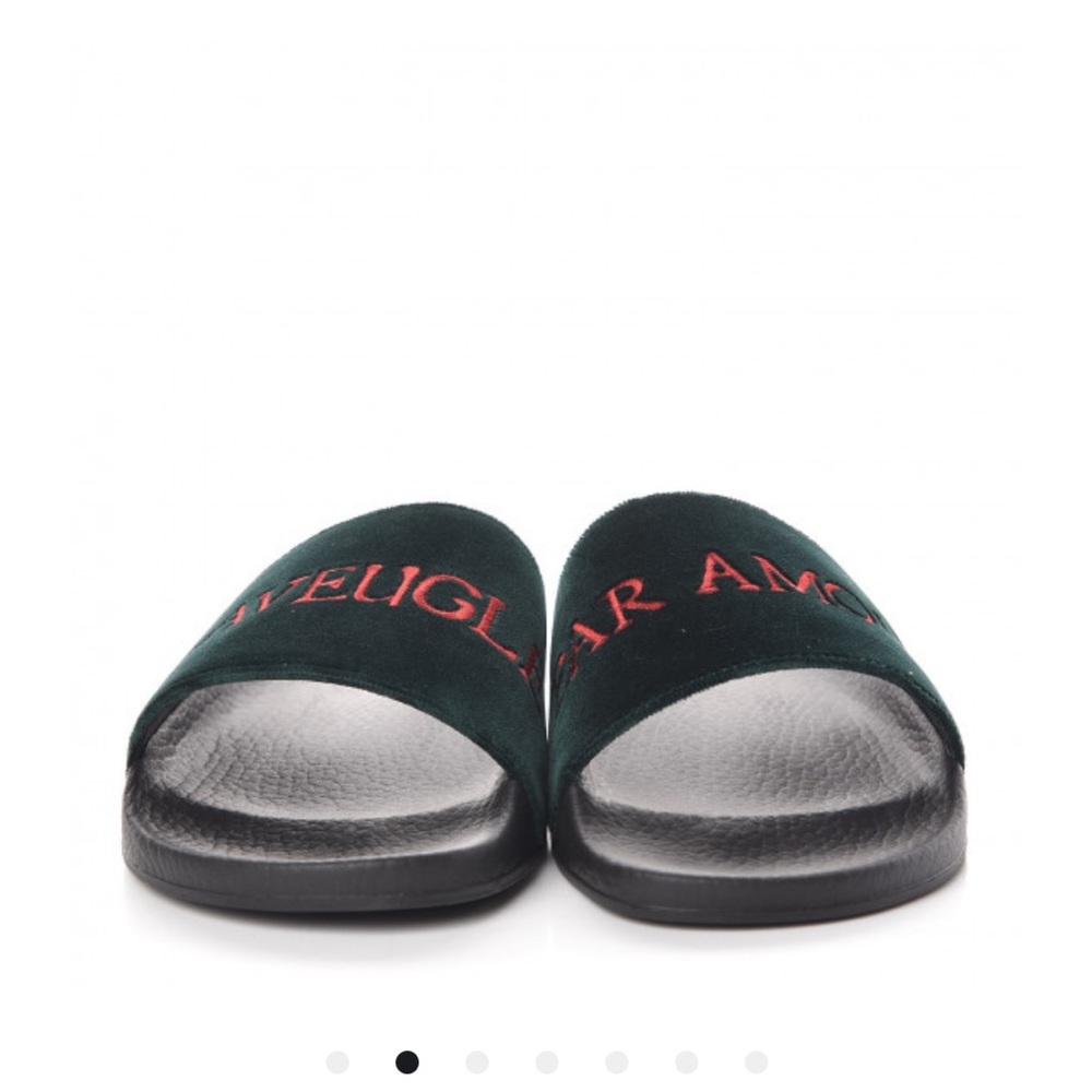 Velvet L'aveugle Par Amour Slide Sandals 37 Green. Never worn with box